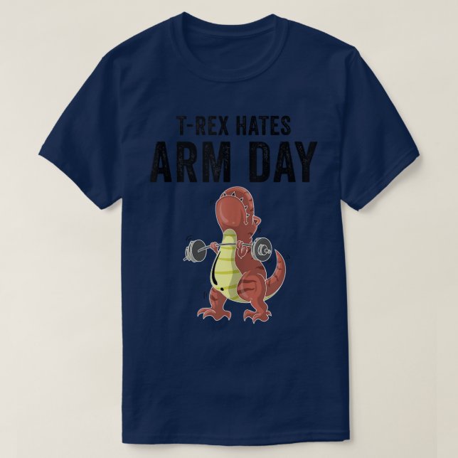 T-shirt Drôle TRe Dinosaur Fitness Cadeau Cute Arm Workout (Design devant)