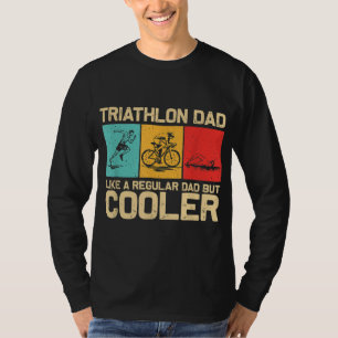 T-shirt Drôle Triathlon Design Pour Hommes Papa Swim Vélo 