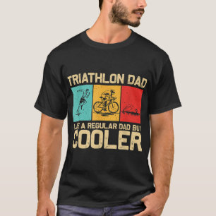 T-shirt Drôle Triathlon Design Pour Hommes Papa Swim Vélo 