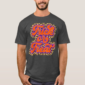 T-shirt Drôle Trick Ou Traiter Leopard Joyeux Halloween Sp