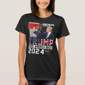 T-shirt Drôle Trump 2024 Drapeau anti Joe Biden Moyenne Tw