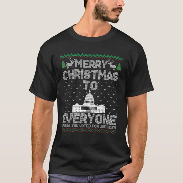 T-shirt Drôle Trump 2024 Joyeux Noël À tous laid (Devant)