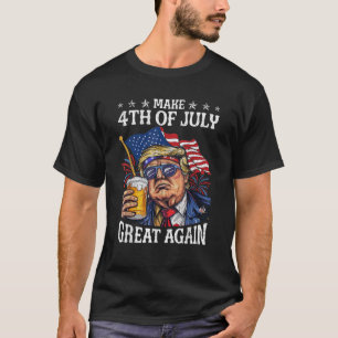 T-shirt Drôle Trump Boire La Beer Team Faire 4 juillet Gr