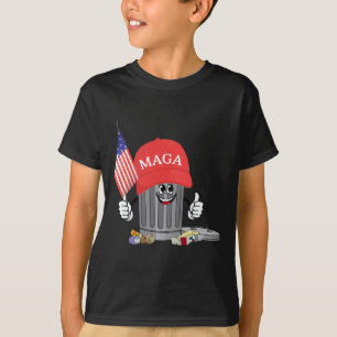 T-shirt Drôle Trump Mega Cartoon Poubelle Drapeau Américai