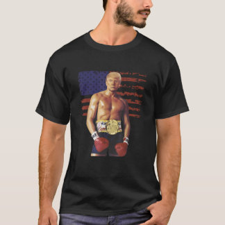 T-shirt Drôle Trump Rocky Boxer Meme Boxer US Flag Patrio