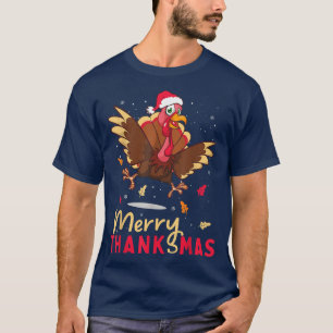 T-shirt Drôle Turquie Père Noël Joyeux Thanksmas Noël Merc
