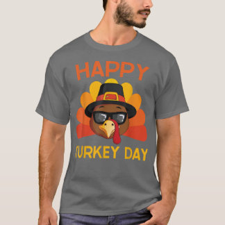 T-shirt Drôle Turquie Thanksgiving Pilgrim Costume Happy T
