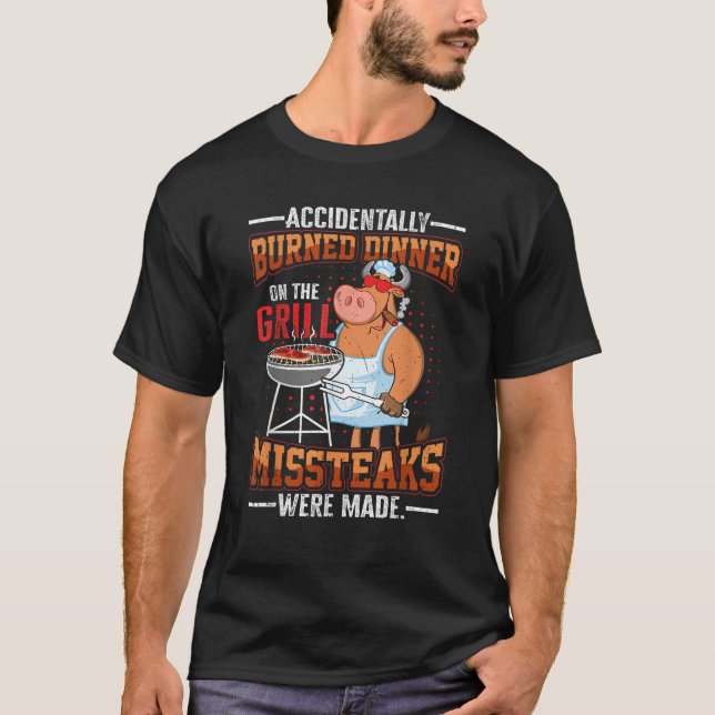 T-shirt Drôle vacances d'été BBQ grill maître steaks papa (Devant)