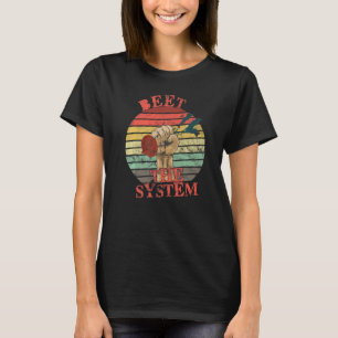 T-shirt Drôle Vegan Beet le système Anarchie Retro Veganis
