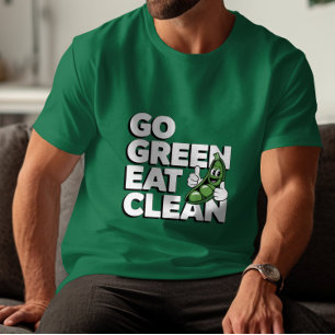 T-shirt Drôle végane Pois en gousse Devenir vert Manger sa