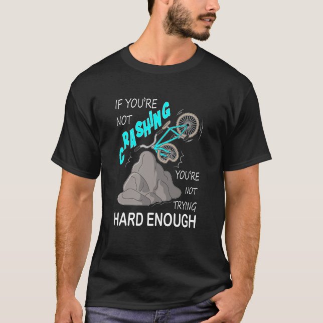 T-shirt Drôle Vélo Crash Mountain Bicyclettes (Devant)