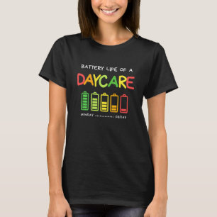 T-shirt Drôle Vie Batterie D'Un Enseignant De Garderie App