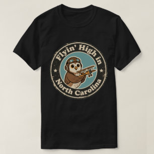 T-shirt Drôle Vintage Chouette Pilote de Caroline du Nord