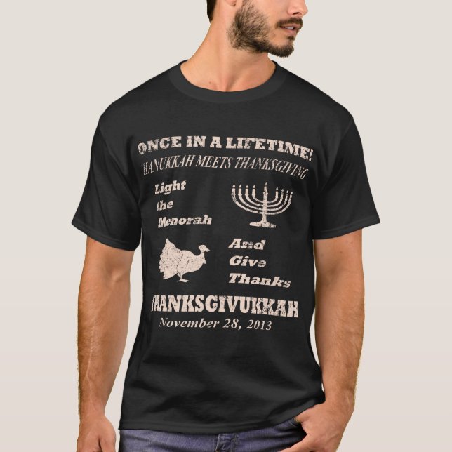 T-shirt drôle vintage de Thanksgivukkah (Devant)