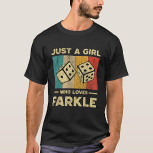 T-shirt Drôle Vintage Farkle Dice Jeu pour filles