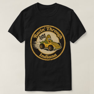 T-shirt Drôle Vintage Indiana Voiture de Course de Maïs Ré