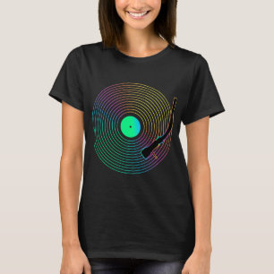 T-shirt Drôle Vintage Vinyl Record Lecteur Dessin 1