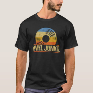 T-shirt Drôle Vinyl Junkie Record Lecteur DJ T Sh