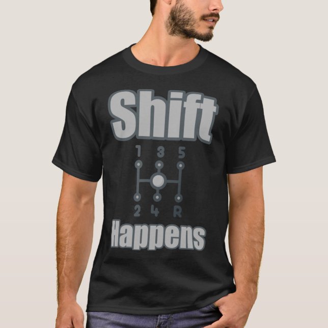 T-shirt Drôle Voiture Guy Cadeau - Stick Shift Happens Man (Devant)
