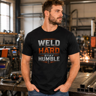 T-shirt drôle "Weld Hard Stay Humble" pour soudeur