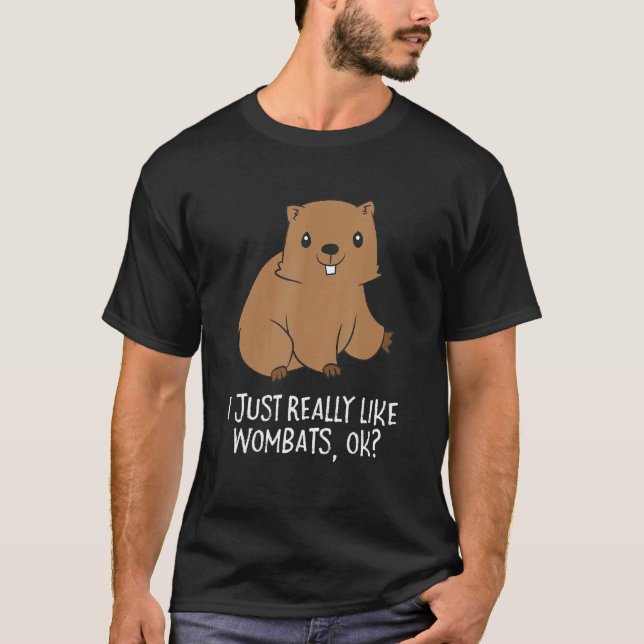 T-shirt Drôle Wombats J'Aime Vraiment Wombats Ok Drôle (Devant)