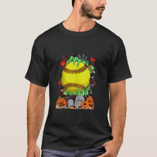 T-shirt Drôle Zombie mains tenant Softball Ball Halloween