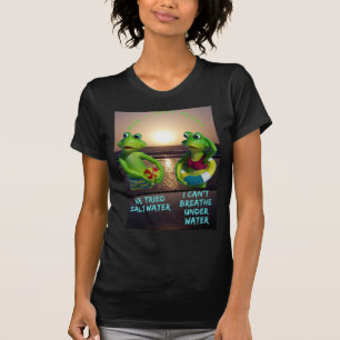 T-shirt drôles de grenouilles dans la mer, mec j'aime les