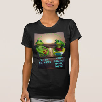 T-shirt drôles de grenouilles dans la mer, mec j'aime les
