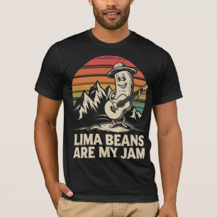 T-shirt Drôles Haricots de Lima Sont Mon Truc Guitare Rétr