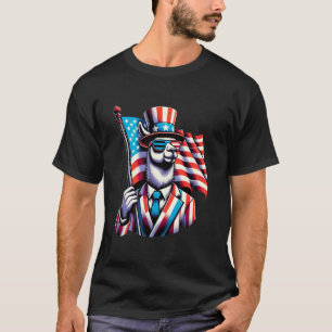 T-shirt Droll Lama Patriotique USA 4 Juillet Alpaca Animal