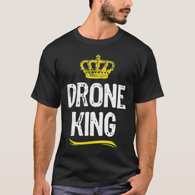 T-shirt Drone King Hommes garçons Cool pilote (Devant)