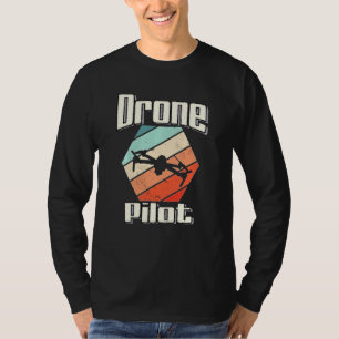 T-shirt Drone Pilote Couleurs Vintages Quadcopter Fpv Dron