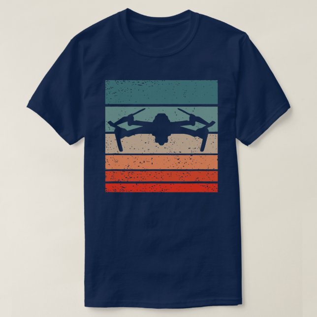 T-shirt Drone Retro Style Vintage  (Design devant)