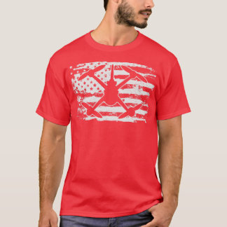 T-shirt Drones USA Flag Drone Pilote Drone Racing