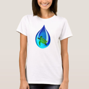 T-shirt Drop d'eau et tortue marine
