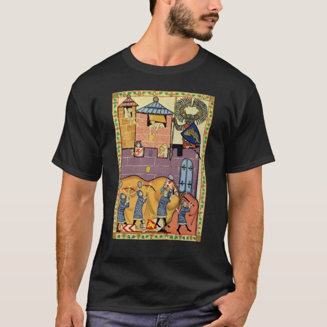 T-shirt Dropping Rocks, Manesse de Codex du XIVe siècle (Devant)