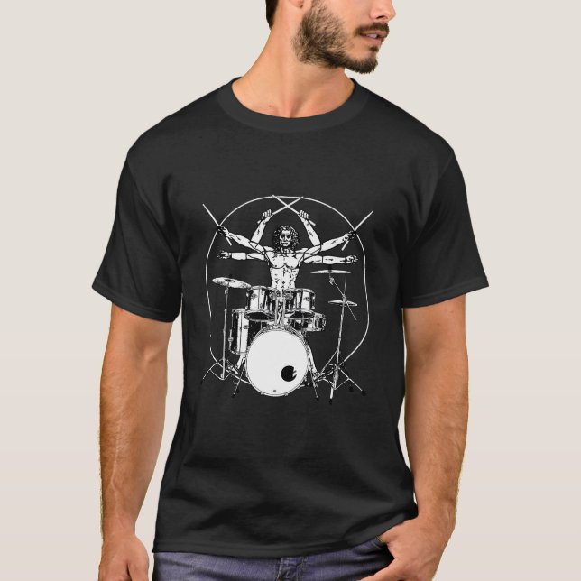 T-shirt Drummer Da Vinci Vitruvian (Devant)