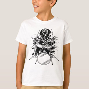 T-shirt Drummer de chien Jouer des tambours garçon