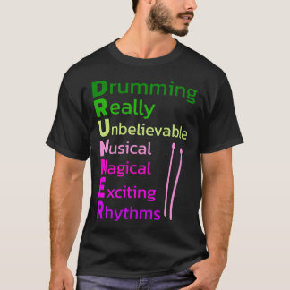 T-shirt Drummer Drums Drumsticks Musician Outfit 2