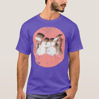 T-shirt Drummer Drumset Retro Drums Vintages Drôle cadeau