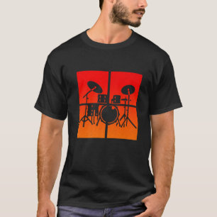 T-shirt Drummer Drumset Vintage pour hommes Drum Set pour 