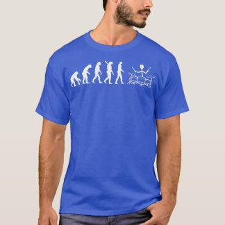 T-shirt Drummer Evolution Funny Stick Figure Drum Player