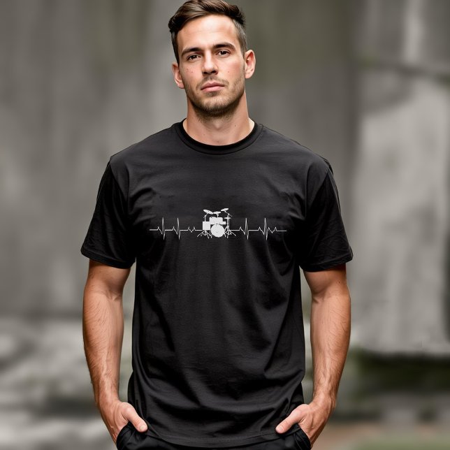 T-shirt Drummer Gift Heartbeat batterie d'instruments de m (Créateur téléchargé)