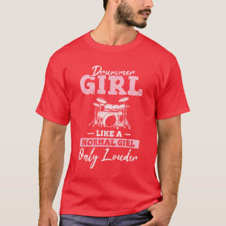 T-shirt Drummer Girl Funny Drummer Percussion Drums Band M
