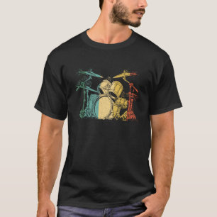 T-shirt Drummer Retro Vintage Drummers Set Drummers Hommes