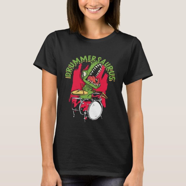 T-shirt Drummersaurus  Musician s Music and Instruments Co (Devant)