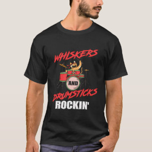 T-shirt Drumming Drummer Amoureux des chats Percussion Per