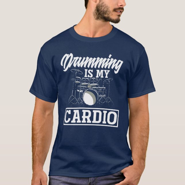 T-shirt Drumming Is My Cardio Funny Drummer Gift retro (Devant)