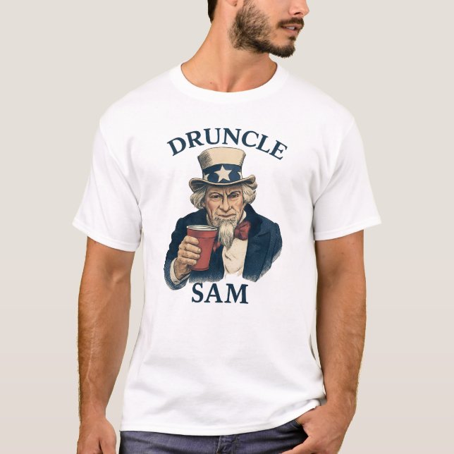 T-shirt Druncle Sam Funny 4th Of July Druncle Sam (Devant)