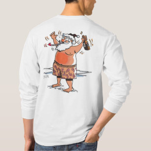 T-shirt Drunk Père Noël blanc à manches longues dossier
